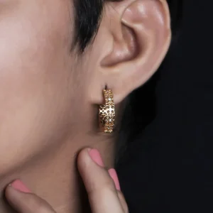 Stephen Dweck Signature White Diamond 0.10ct 5.10mm Hoop Earring in 18K Gold< Earrings