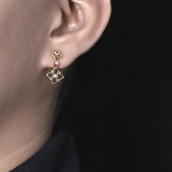 Stephen Dweck Signature White Diamond 0.10ct 7mm, 11mm Earring in 18K Gold< Earrings