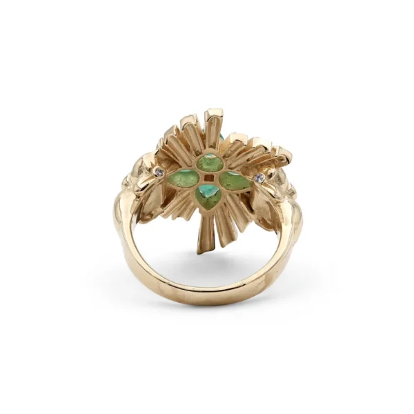 Stephen Dweck Sunray Emerald 1.08ct and Diamond 0.47ct Ring in 18K Gold< Rings