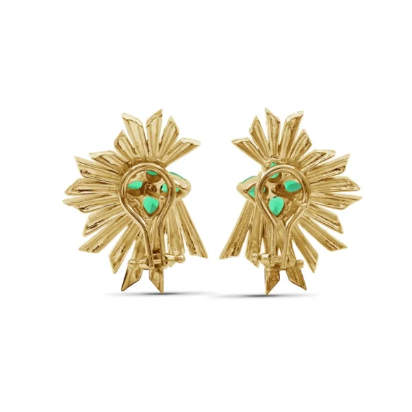Stephen Dweck Sunray Emerald 1.05ct and Diamond 1.85ct Earring in 18K Gold< Earrings