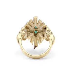Stephen Dweck Sunray Emerald 0.85ct and Diamond 0.70ct Ring in 18K Gold< Rings