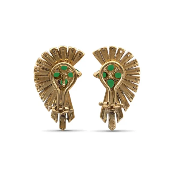 Stephen Dweck Sunray Emerald 1.05ct and Diamond 1.25ct Earring in 18K Gold< Earrings