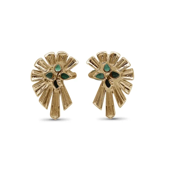 Stephen Dweck Sunray Emerald 2.20ct and Diamond 0.50ct Earring in 18K Gold< Earrings