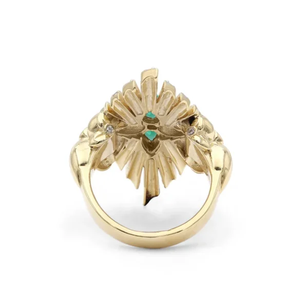 Stephen Dweck Sunray Emerald 0.85ct and Diamond 0.70ct Ring in 18K Gold< Rings