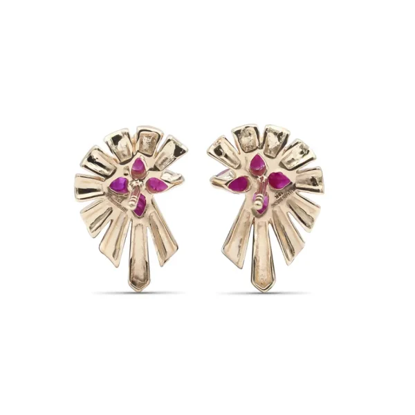 Stephen Dweck Sunray Ruby 0.64ct and Diamond 0.50ct Earring in 18K Gold< Earrings