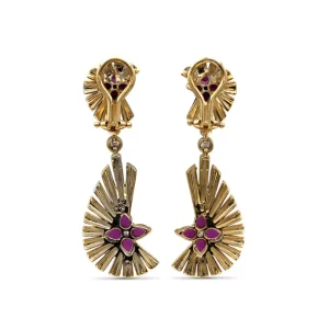 Stephen Dweck Sunray Ruby 2.20ct and Diamond 2.05ct Earring in 18K Gold< Earrings