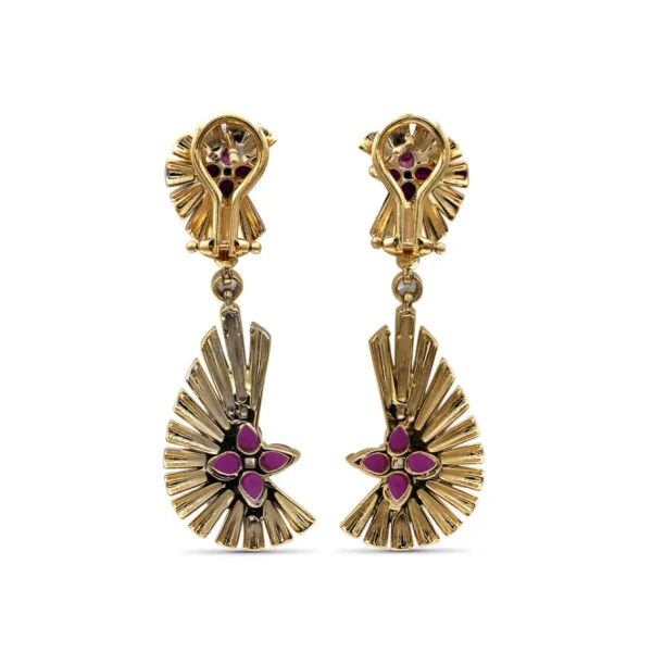 Stephen Dweck Sunray Ruby 2.20ct and Diamond 2.05ct Earring in 18K Gold< Earrings