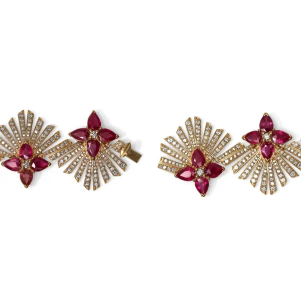 Stephen Dweck Sunray Ruby 23.63ct and Diamond 6.39ct Bracelet in 18K Gold< Bracelets