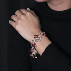 Stephen Dweck Sunray Ruby 23.63ct and Diamond 6.39ct Bracelet in 18K Gold< Bracelets