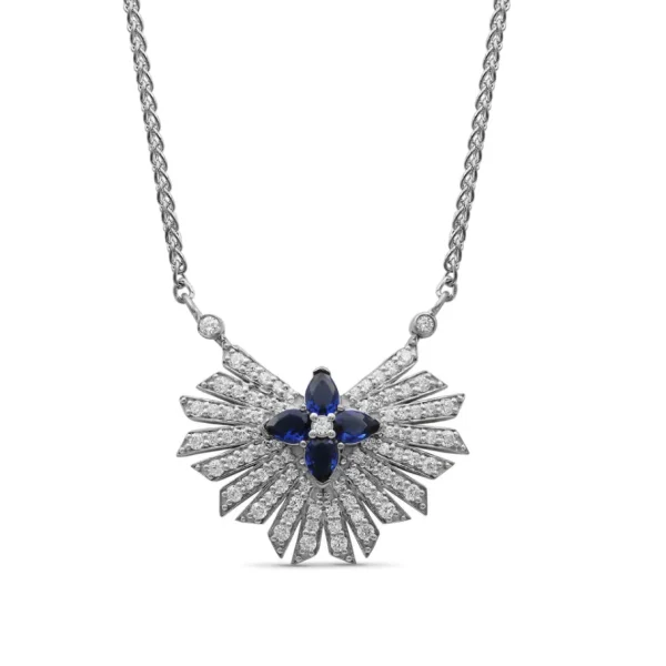 Stephen Dweck Sunray Sapphire 0.80ct and Diamond 0.85ct Pendant in 18K Gold< Necklace