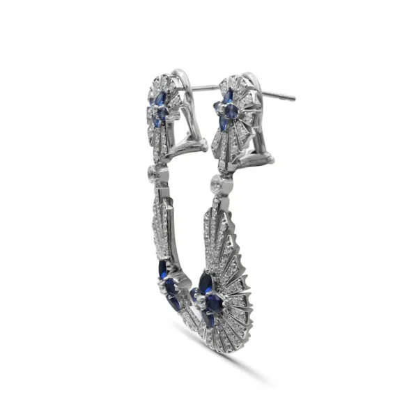 Stephen Dweck Sunray Sapphire 2.35ct and Diamond 2.05ct Earring in 18K Gold< Earrings