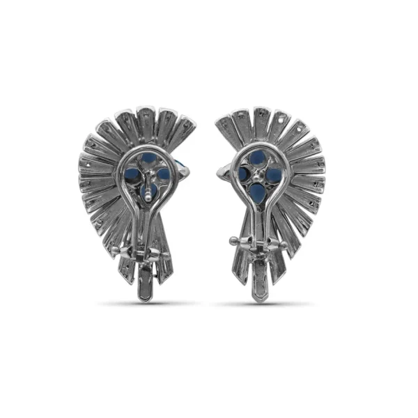 Stephen Dweck Sunray Sapphire 1.60ct and Diamond 1.25ct Earring in 18K Gold< Earrings