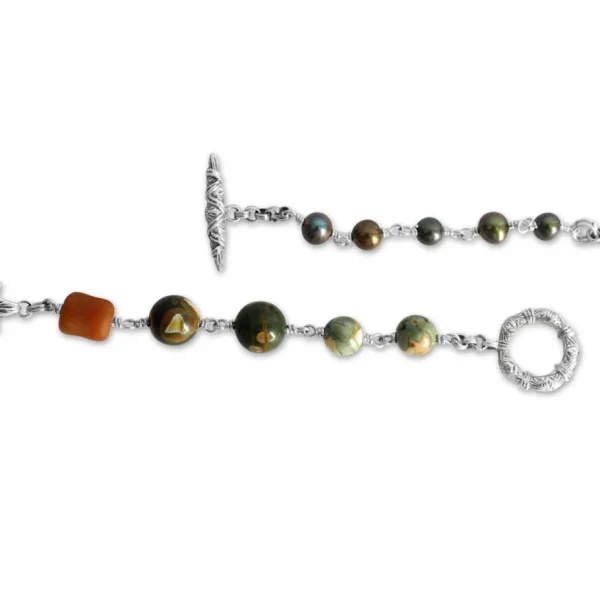 Stephen Dweck TerrAquatic Mutil Size Multi Stone Necklace in Sterling Silver< Necklace