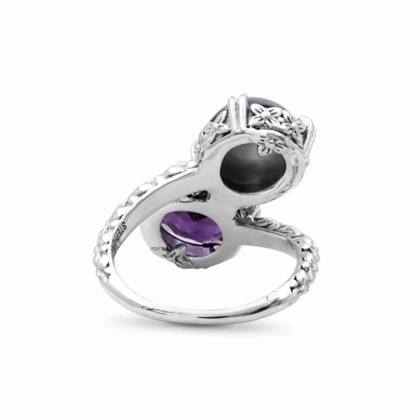Stephen Dweck TerrAquatic Pearl and Faceted Amethyst Ring in Sterling Silver< Rings