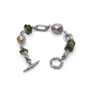 Stephen Dweck Terraquatic Smoky Quartz and Pearl Bracelet in Sterling Silver< Bracelets