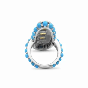 Stephen Dweck Terraquatic Turquoise Cabochon and Citrine Ring in Sterling Silver< Rings