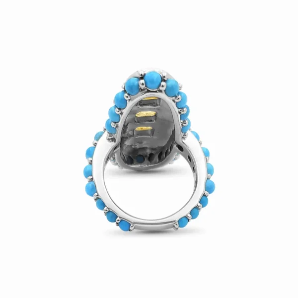 Stephen Dweck Terraquatic Turquoise Cabochon and Citrine Ring in Sterling Silver< Rings